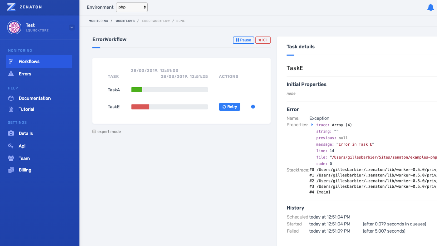 error handling workflow engine